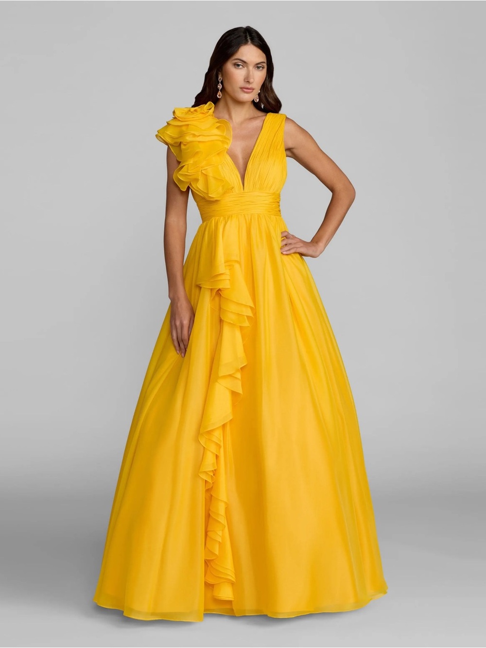 Mac Duggal 48856 Mango Ruffle Ball Gown Dress